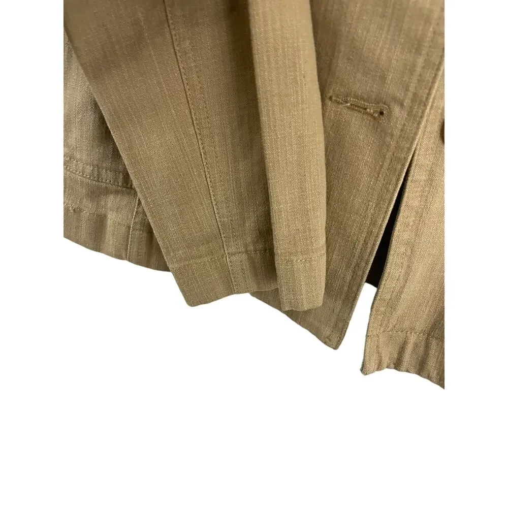 Ann Taylor Size 4 Women's Blazer Jacket Brown Tan Button  Jacket Work Cotton - Picture 6 of 11